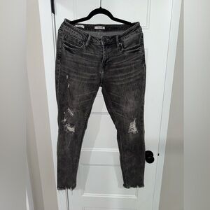 Vigoss Women's Charcoal Distressed Skinny Jeans